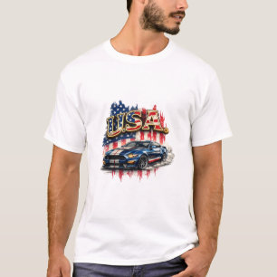 Vintage-USA-Muscle-Car-patriotisches Grafik-T-Shir T-Shirt