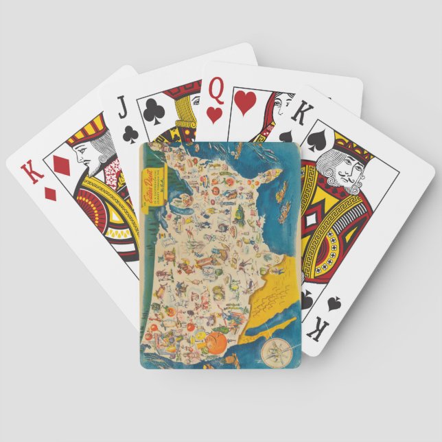Vintage USA-Nahrungsmittelkarte Spielkarten (Rückseite)