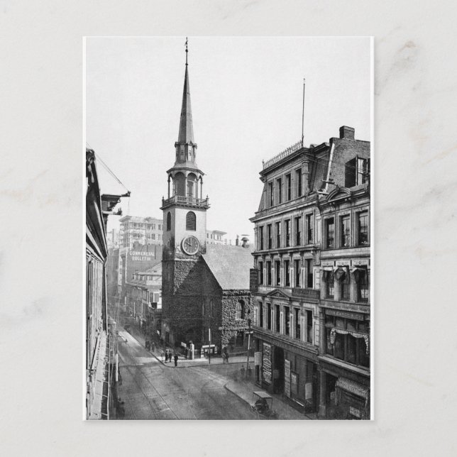 Vintage USA, Old South Meeting House, Boston Postkarte (Vorderseite)