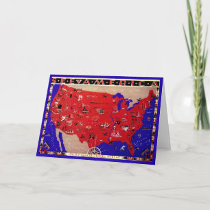 Vintage USA Reisebüro Karte
