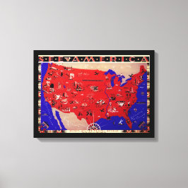 Vintage USA Reisebüro Karte Leinwanddruck