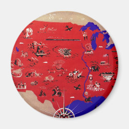 Vintage USA Reisebüro Karte Magnet