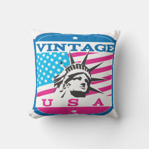 Vintage USA Retro-Abzeichen Kissen