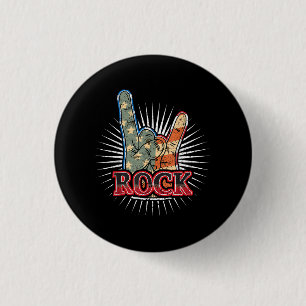 Vintage USA Rock - Band Konzertplakat 70er 80er Button