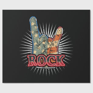 Vintage USA Rock - Band Konzertposter 70er 80er Geschenkpapier