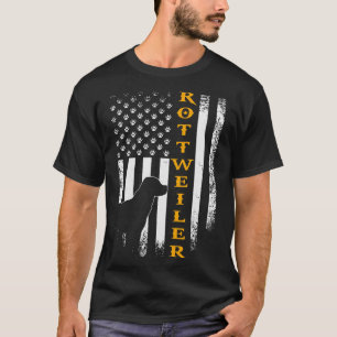 Vintage USA Rottweiler Hund Silhouette American Fl T-Shirt