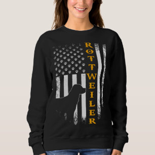 Vintage Usa Rottweiler Hund Silhouette Amerikanisc Sweatshirt