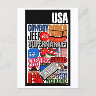 Vintage USA Schlüsselwörter Reiseplakat Postkarte