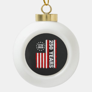 Vintage USA Semiquincentennial 250. Jubiläum Keramik Kugel-Ornament