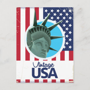 Vintage USA Statue of Liberty vintage Reiseplakat Postkarte