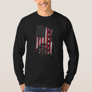 Vintage USA US-Flagge Patriotischer Landwirt Landw T-Shirt
