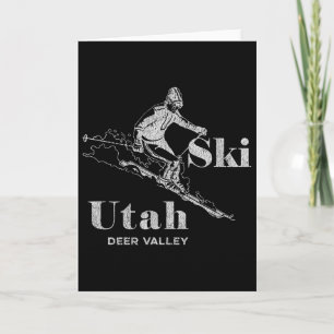 Vintage Utah Deer Valley Skis T-Shirt Karte