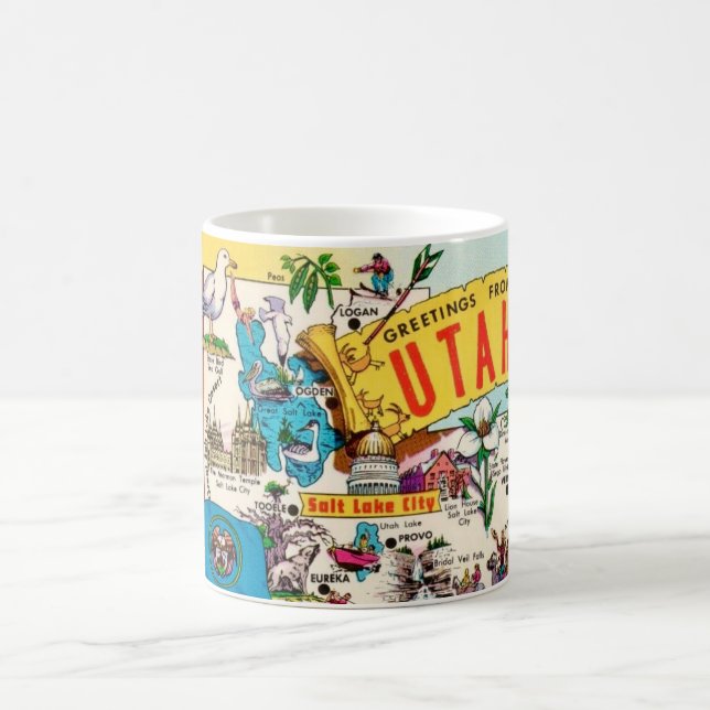 Vintage Utah-Karte Kaffeetasse (Mittel)