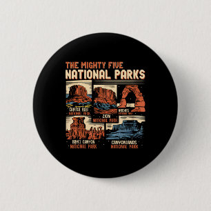 Vintage Utah Mighty Five 5 Nationalparks Wandern C Button