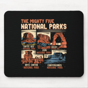 Vintage Utah Mighty Five 5 Nationalparks Wandern C Mousepad