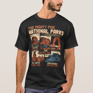 Vintage Utah Mighty Five 5 Nationalparks Wandern T-Shirt