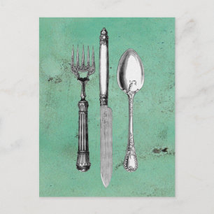 Vintage Utensil Postkarte