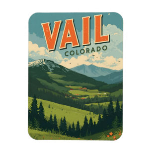 Vintage Vail Colorado Outdoor Sommer Souvenirs Magnet