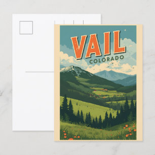 Vintage Vail Colorado Outdoor Sommer Souvenirs Postkarte