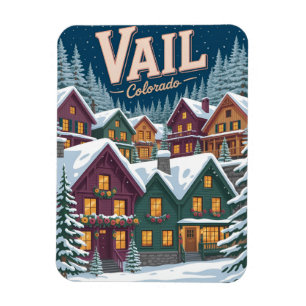 vintage Vail Colorado Outdoor-Winter-Schnee-Ski Magnet