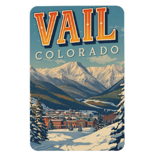 vintage Vail Colorado Outdoor-Winter-Schnee-Ski Magnet