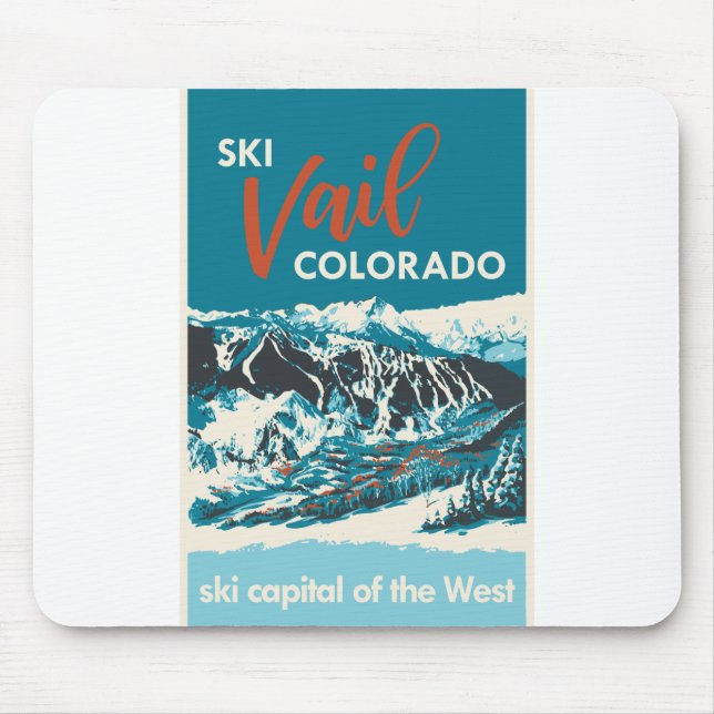 Vintage Vail Skiposter Mousepad (Vorne)