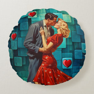 VINTAGE VALENTIN PASSION RUNDES KISSEN