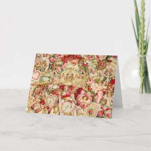 Vintage ValentinCollage Feiertagskarte