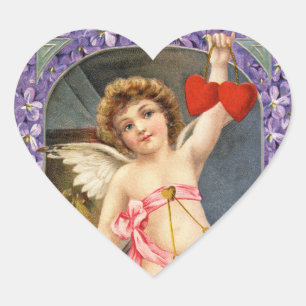 Vintage Valentine-Amor-Herz-Aufkleber Herz-Aufkleber