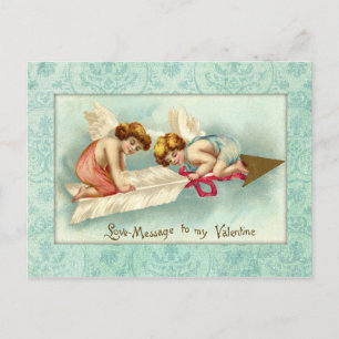 Vintage Valentine Angels Feiertagspostkarte