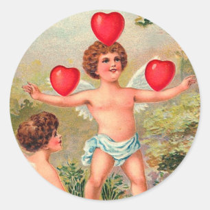 Vintage Valentine-Aufkleber Runder Aufkleber