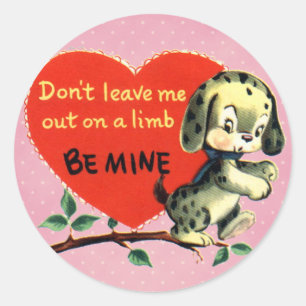 Vintage Valentine-Aufkleber Runder Aufkleber