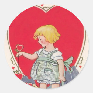 Vintage Valentine-Aufkleber Runder Aufkleber