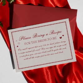 Vintage Valentine Bridal Shower Recipe Request Begleitkarte