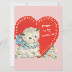 Vintage Valentine Cat Urlaubskarte Feiertagskarte
