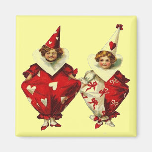 Vintage Valentine-Clowns Magnet
