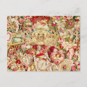 Vintage Valentine Collage Feiertagspostkarte