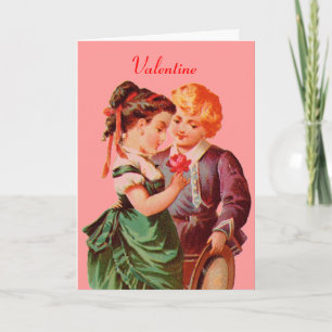 Vintage Valentine Couple-Grußkarte Feiertagskarte