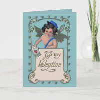 Vintage Valentine Cupid Postman