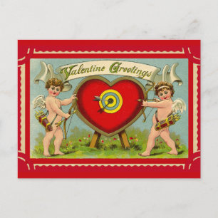 Vintage valentine cupione art postkarte