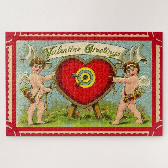 Vintage valentine cupione art puzzle (Horizontal)