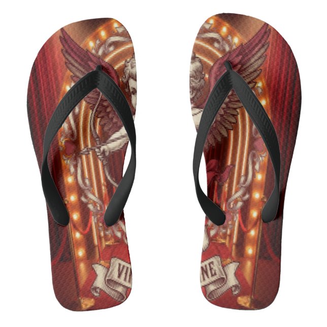 Vintage Valentine Day  Flip Flops (Fußbett)