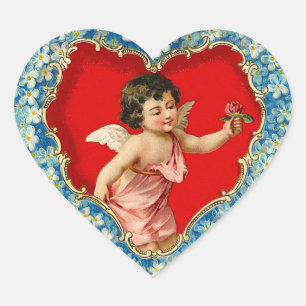 Vintage Valentine-Engels-Aufkleber Herz-Aufkleber