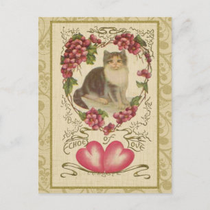 Vintage Valentine Ephemera und veränderte Kunst Feiertagspostkarte