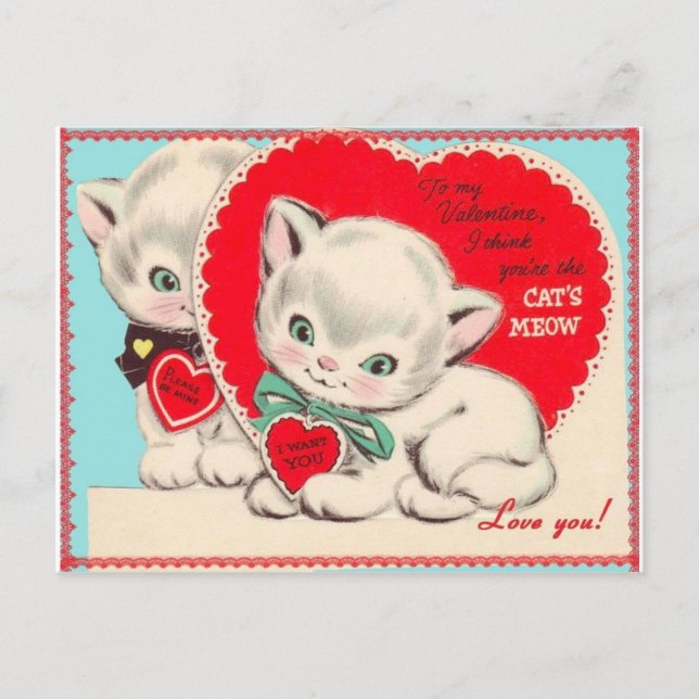 Vintage Valentine Feiertagspostkarte (Vorderseite)