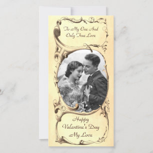 Vintage Valentine-Fotokarte Feiertagskarte