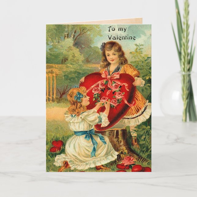 Vintage Valentine Friends Card Feiertagskarte (Vorderseite)