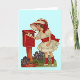 Vintage Valentine Girl-Mails Feiertagskarte