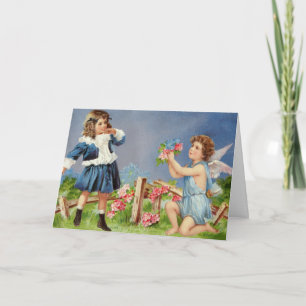 Vintage Valentine-Grußkarte Feiertagskarte