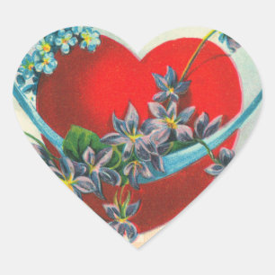 Vintage Valentine-Herz-Aufkleber Herz-Aufkleber